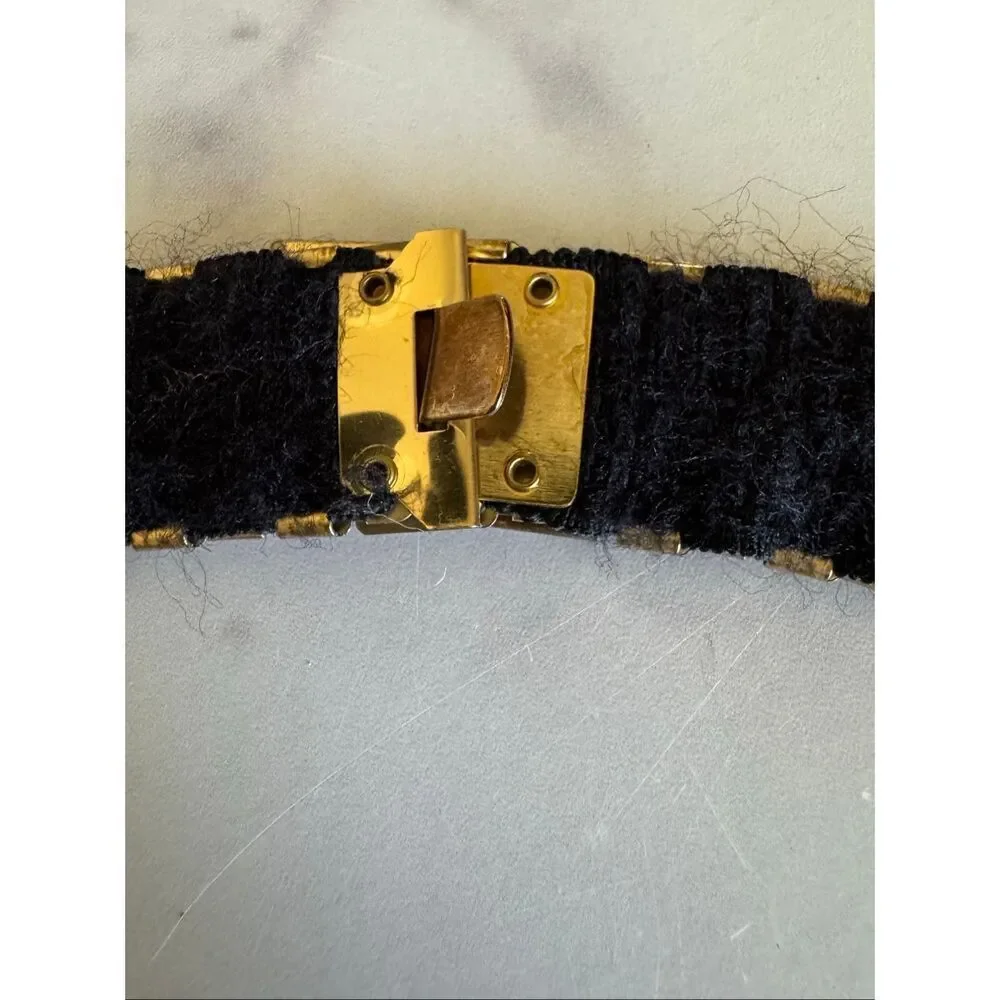 Vintage gold metal scale belt adjustable stretchy golden 80s large X-large